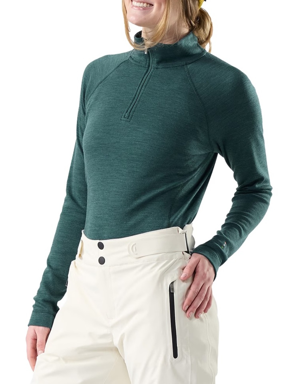 Smartwool Classic Thermal Merino Base Layer 1/4-Zip Top Dark Teal Heather